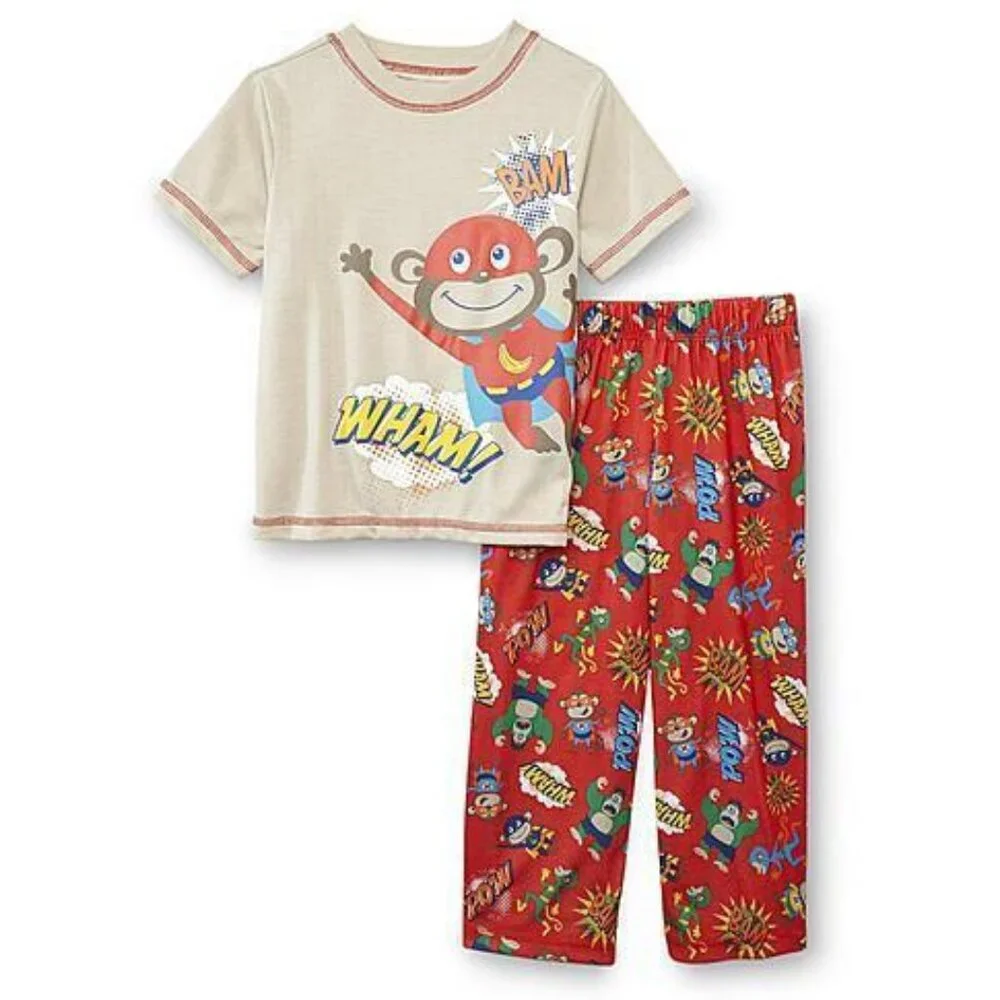 JOE BOXER 2 PC Pajamas Set Toddler Boys PJs MONKEY Gorilla T-Shirt & Pant Set - Picture 4 of 4